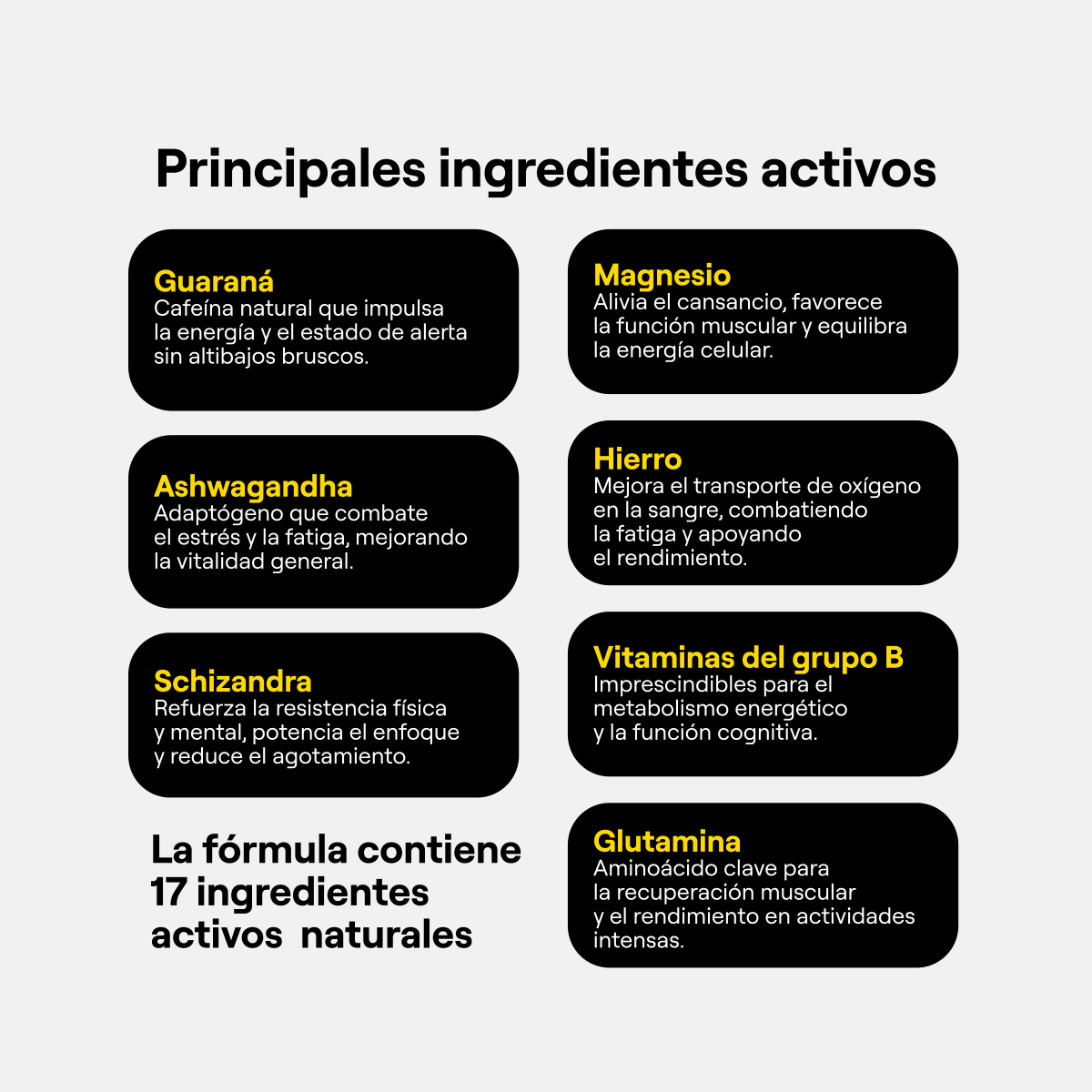 Un shot bebible. 17 ingredientes naturales. Full Energy.