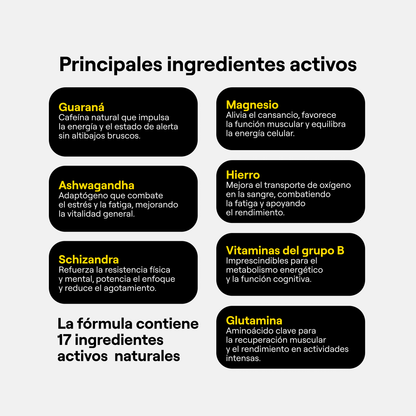 Un shot bebible. 17 ingredientes naturales. Full Energy.