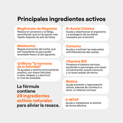 Party Recovery — Anti-Resaca Natural  | 29 Activos